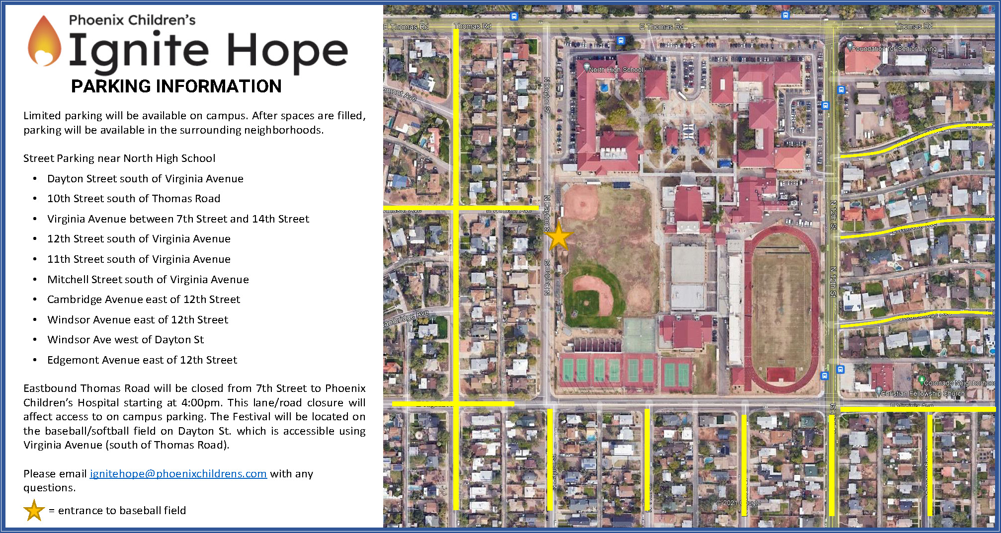Ignite Hope 2023 Parking Map